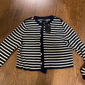 Massimo Dutti striped knit cardigan with buttons NWT